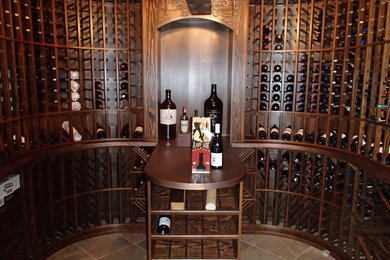 Example of a classic wine cellar design in Calgary