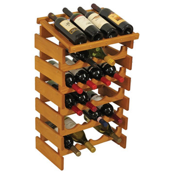 Wooden Mallet Dakota 6 Tier 24 Bottle Display Wine Rack in Medium Oak