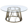 40" X 40" X 18" Clear Glass And Antique Brass Coffee Table