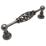 Cosmas - Cosmas 1749-5WN Weathered Nickel 5&rdquo; CTC (128mm) Birdcage Drop Pull - 5" (128mm) Hole Centers