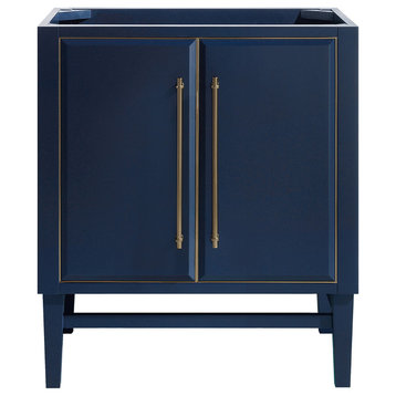 Mason 30" Vanity Only, Navy Blue With Matte Gold Trim