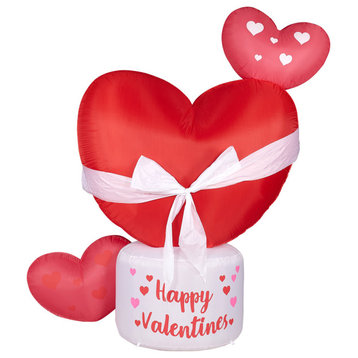 8' Tall Valentine's Day Heart, Blow Up Inflatable With Lights