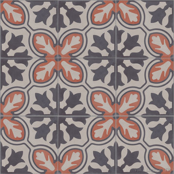 8"x8" Lisbon Handcrafted Cement Tiles, Set of 16