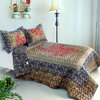 Auspicious Windmill3PC Foral Vermicelli-Quilted Patchwork Quilt Set Full/Queen