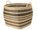 Large Striped Wicker Storage Basket