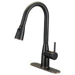 Designers Impressions - Oil Rubbed Bronze Kitchen Faucet With Pull Out Sprayer - Features a pull out sprayer with stainless steel flexible hose.