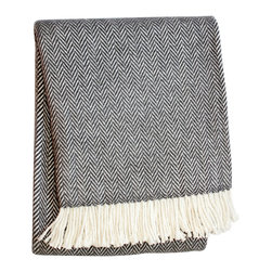 A Soft Idea - Herringbone Throw, Dark Grey - Throws