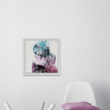 "The Blue Scarf" Framed Painting Print