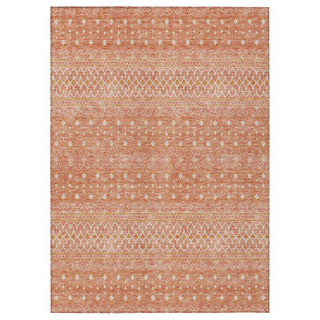 Machine Washable Indoor/Outdoor Chantille ACN709 Salmon 3' x 5' Rug