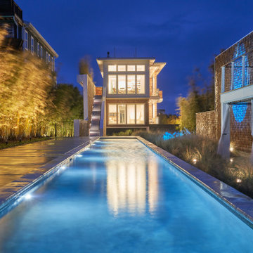 Boat House - Front Elevation & Pool