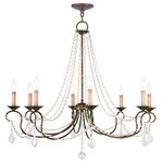 Livex Lighting - Pennington Chandelier, Hand-Applied Venetian Golden Bronze - This intricately accented and masterfully forged eight light chandelier is from the Pennington collection. Finish is a venetian golden bronze and features include gracefully sculpted arms and with sparkling clear crystal.