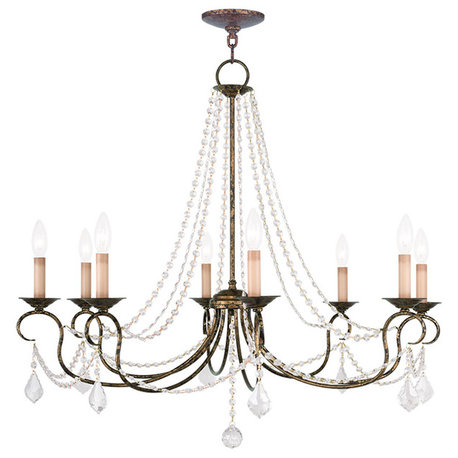 Pennington Chandelier, Hand-Applied Venetian Golden Bronze