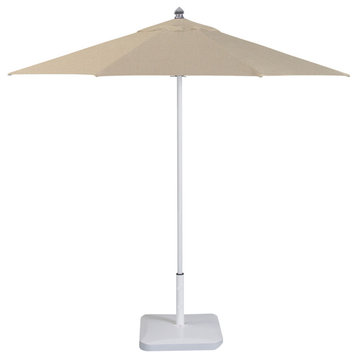 9' Round Flexibe Commercial Umbrella, White, Antique Beige