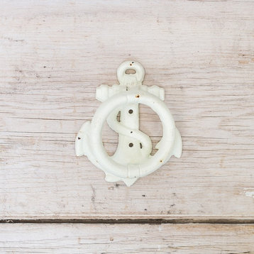 Ship Anchor Door Knocker Painted Cast Iron Distressed