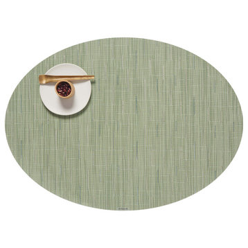 Bamboo Oval Table Mat, Spring Green