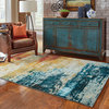 Casa Eroded Blue and Red Rug, 7'10"x10'10"
