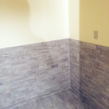A Bold Beginning- full bathroom tile with custom shower