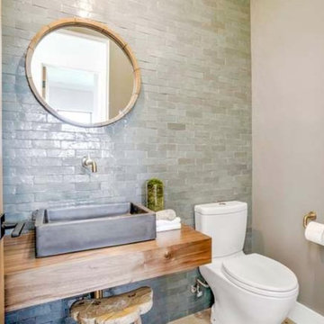 multiple clé tiles featured all over modern home