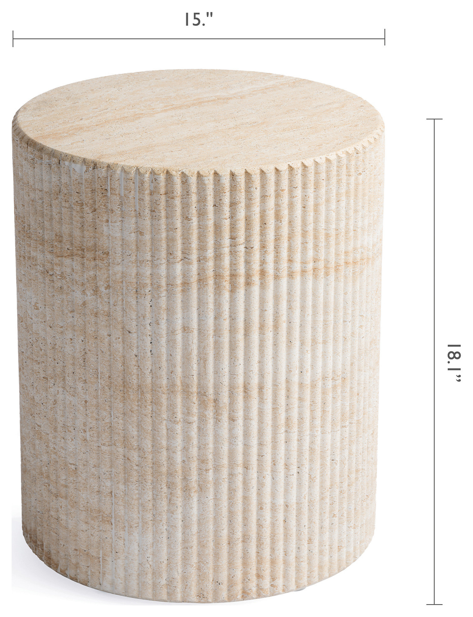 Studio London Maru Modern Travertine Effect Side Table for Stylish Home