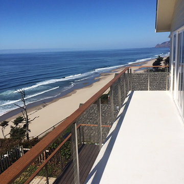 Stainless Steel Square Posts for Decks Overlooking Lincoln City, OR Beach