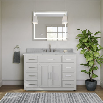 The Wyatt Bathroom Vanity, White, 48", Single Sink, Freestanding