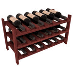 Wine Racks America - 18-Bottle Stackable Wine Rack, Premium Redwood, Cherry Stain - This all-new design features slanted bottle supports and an extended product depth. New depth protects bottle necks from damage. Stack these18 bottle kits as high as the ceiling or place a single one on a counter top. These DIY wine racks are perfect for young collections and expert connoisseurs.