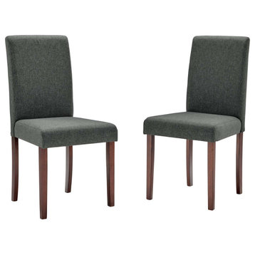Prosper Upholstered Fabric Dining Side Chair Set of 2, Gray