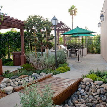 Bridged Bioswale to Outdoor Kitchen