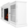 Bowery Hill Traditional Wood Electric Fireplace for TVs up to 72" in White