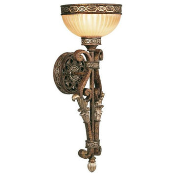 1 Light Wall Sconce in French Country Style - 7.25 Inches wide by 19.75 Inches