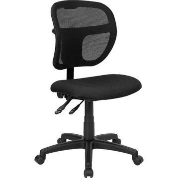 Flash Furniture Mid-Back Mesh Task Chair With Black Fabric Seat