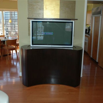 Center of Room TV Lift Cabinet Consoles