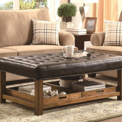 Coaster 500992 Brown Leatherette Storage Bench - Accent And Storage Benches