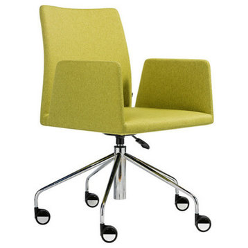 Frame Office Chair, Oslo Mustard Yellow Fabric, 5-Way Spider Base