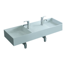 ADM Bathroom Design - ADM Rectangular Countertop Sink, Matte White, 47" - Bathroom Sinks