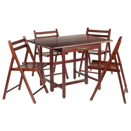 Taylor 5-Piece Set Drop Leaf Table With 4 Folding Chairs