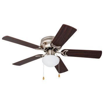 Prominence Home Alvina Low Profile Ceiling Fan with Light, 42 inch, Satin Nickel