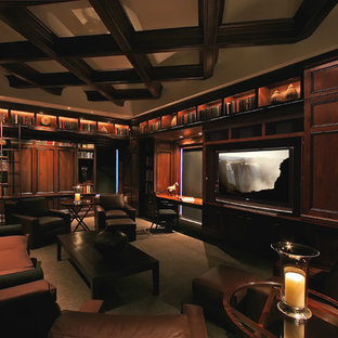 This is an example of a traditional enclosed home cinema in Milwaukee.