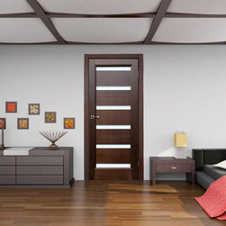 Bedroom Door, Dark Wenge with Frosted Glass - Interior Doors
