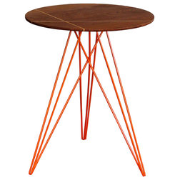 Contemporary Side Tables And End Tables Hudson Table Walnut Inlay, Orange