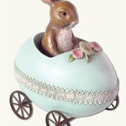Bunny in Egg Car - Holiday Accents And Figurines