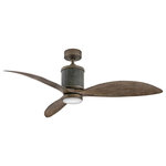 HINKLEY FAN - Hinkley Merrick 60" Integrated LED Ceiling Fan, Metallic Matte Bronze - Merrick blends aesthetic appeal and practicality. Its authentic leather accents add a touch of tradition, while its carefully crafted blades provide just the right balance of contemporary style. Available in a variety of finishes, Merrick is the perfect accent piece to all spaces.
