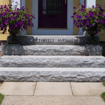Engraved Woodbury Gray Granite Steps
