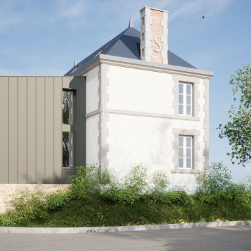 Projet d'extension bardage zinc en Vendée d'une maison de maitre