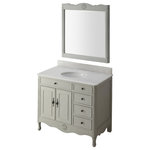 Benton Collection - 38" Distressed Gray Daleville Bathroom Sink Vanity, Add Mirror No Faucet - Dimensions: 38 x 21 x 35" H