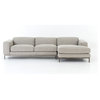 111" L Coralie Pc Sectional Sofa W Raf Chaise Iron Gris Gunmetal