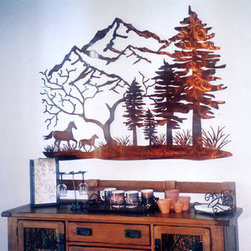 Horse Mural in Translucent Copper Finish - Wall Decor
