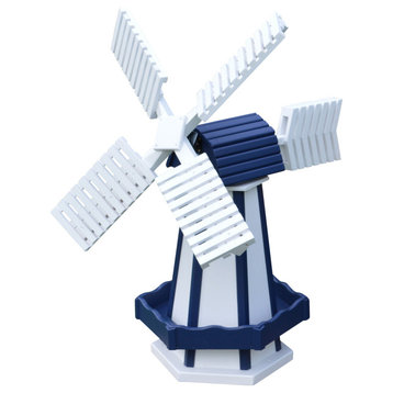 Pressure Treated Dutch Windmill, White & Navy Blue, Small