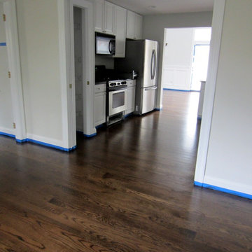 EAST HAMPTON: RED OAK REFINISHED WITH JACOBEAN STAIN & SEMI-GLOSS OIL POLY