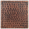 Hammered Copper Tile, 4"x4", Set of 4